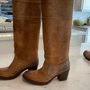 Frye distressed leather/suede boots.